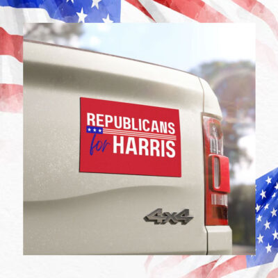 Republicans for Kamala Harris for President 2024 Bumper Sticker Car Magnet