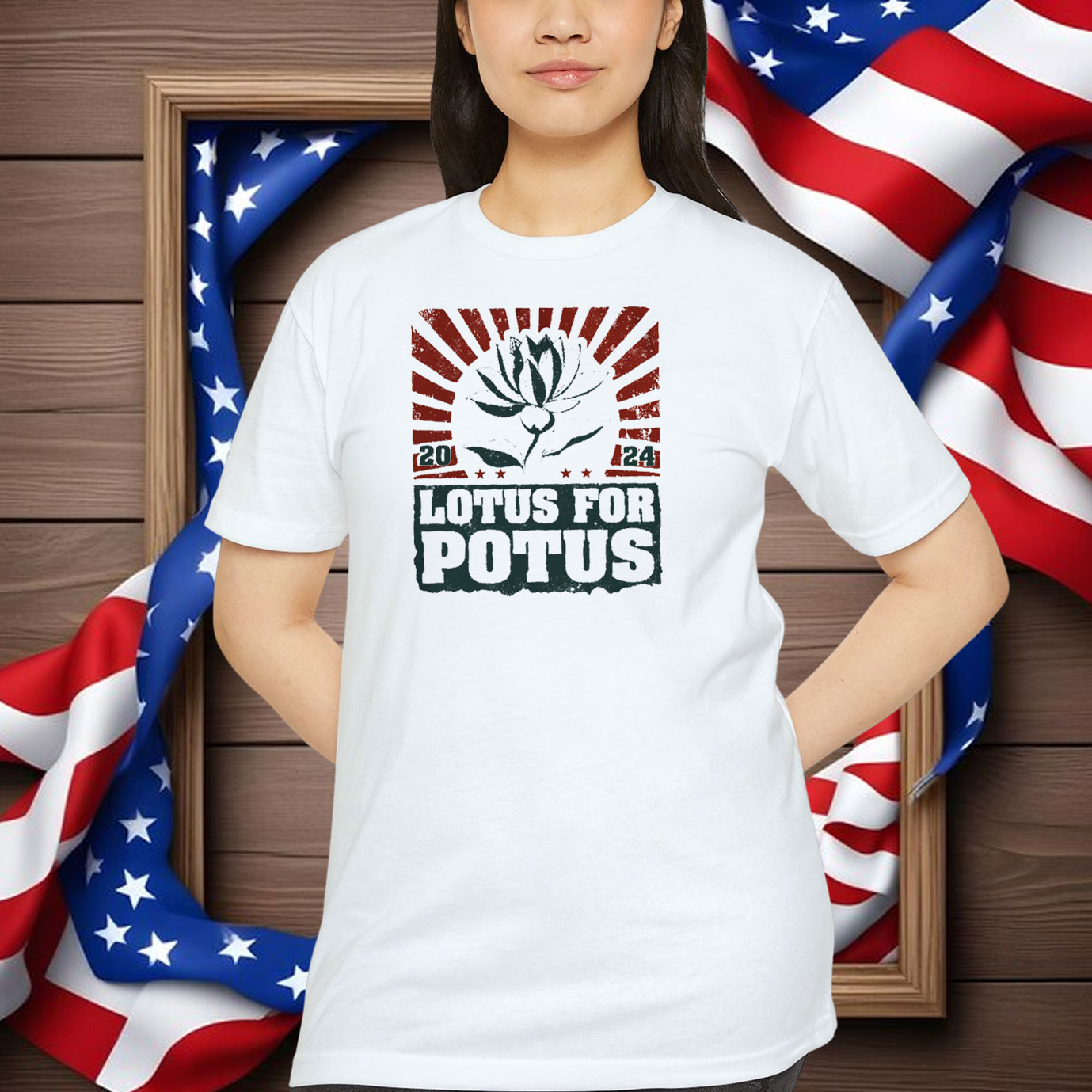 Teesdily Lotus Shirt, Lotus For Potus 2024 Shirt