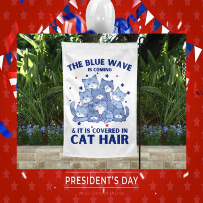 The Blue Wave Is Coming & It Is Covered In Cat Hair Kamala Flag