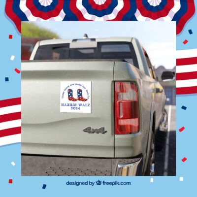These Boots Are Made For Walz'in Kamala Harris Walz 2024 President Election Car Magnet