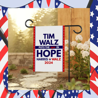 Tim Walz Puts The Ope in Hope Harris Walz 2024 Garden Flag