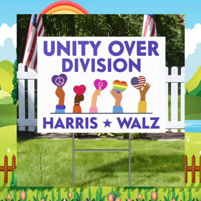 Unity Over Division Harris Walz Yard Sign