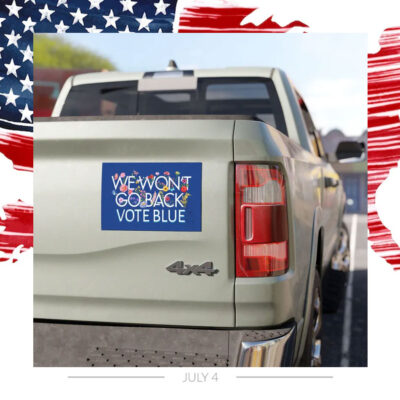 VOTE BLUE, We Won't Go Back Floral Car Magnets