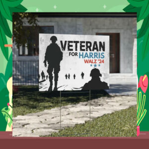 Veteran for Harris '24 Yard Sign