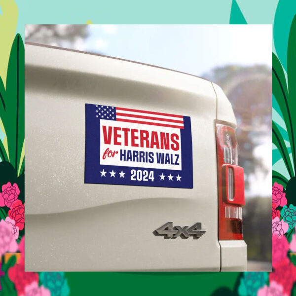 Veterans For Harris Walz Car Magnet, Harris Walz Car Magnet