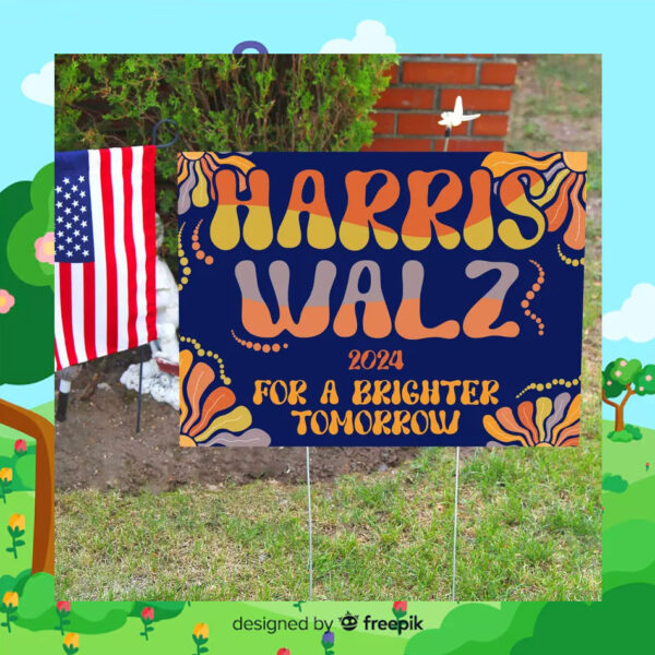 Vote Harris Walz Plastic Yard Sign
