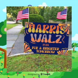 Vote Harris Walz Plastic Yard Sign