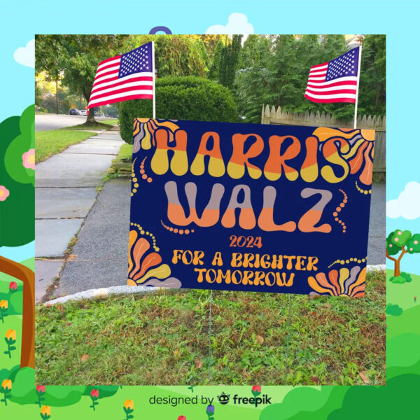 Vote Harris Walz Plastic Yard Sign