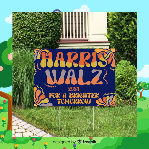 Vote Harris Walz Plastic Yard Sign
