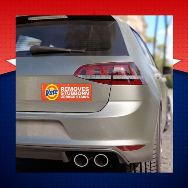 Vote Harris Walz Removes Stubborn Orange Stains Car Magnet