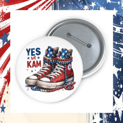 Yes We Kam Harris Walz Pin Button