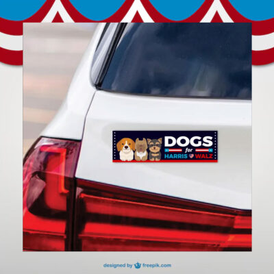2024 Dogs For Harris Walz Car Magnet