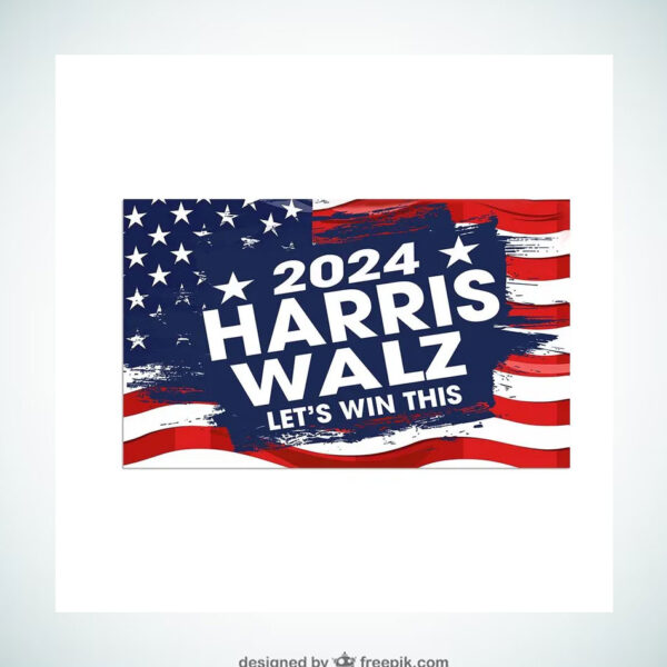 2024 Harris Walz Let's Win This Car Magnet