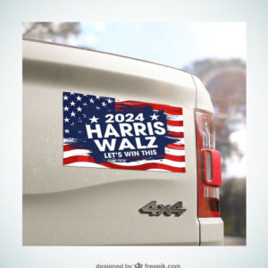2024 Harris Walz Let's Win This Car Magnet