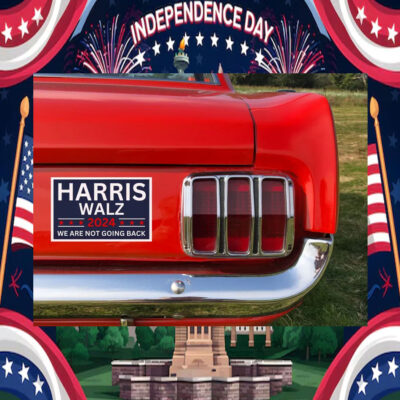 2024 Harris Walz We Are Not Going Back Car Magnets