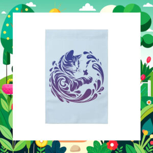 Blue Cat Wave Vote Kamala Harris Garden Flag