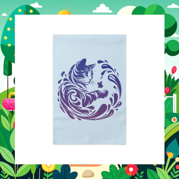 Blue Cat Wave Vote Kamala Harris Garden Flag