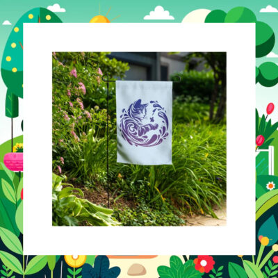 Blue Cat Wave Vote Kamala Harris Garden Flag