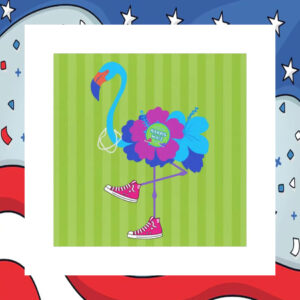 Blue Flamingo Harris Walz Car Magnet