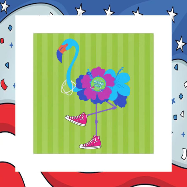 Blue Flamingo Harris Walz Car Magnet