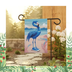 Blue Flamingo with Converse Sneakers and Pearl Necklace For Kamala Garden Flag