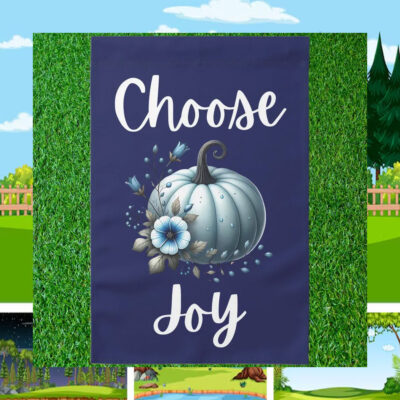 Blue Pumpkins Choose Joy Kamala Harris Garden Flag