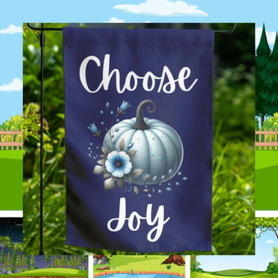 Blue Pumpkins Choose Joy Kamala Harris Garden Flag