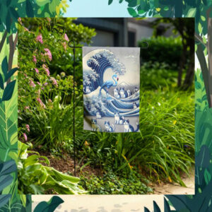 Blue Wave Cat Flamingo Pearls for Kamala Garden Flag