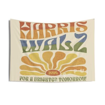 Boho Rainbow Harris Walz Election Indoor Wall Tapestry
