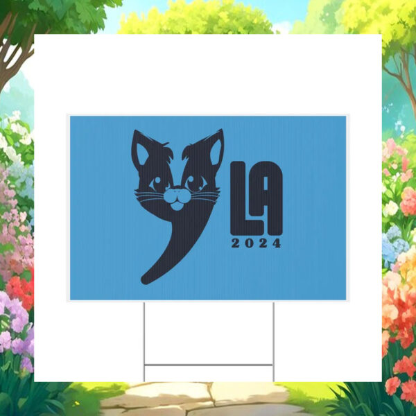 Cat Comma La Kamala 2024 Yard Sign