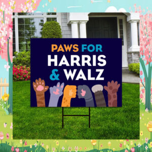 Cat For Harris & Walz Yard Sign