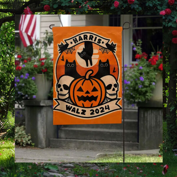 Cat Harris Walz 2024 Halloween President Flag