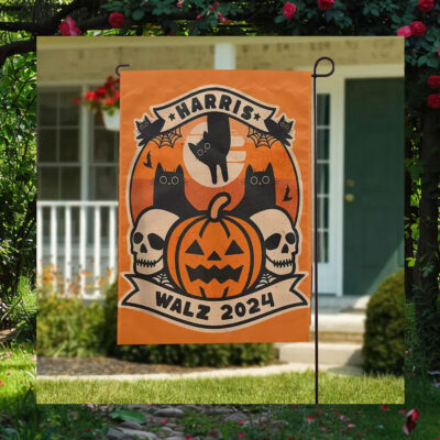 Cat Harris Walz 2024 Halloween President Flag