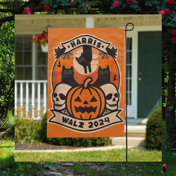 Cat Harris Walz 2024 Halloween President Flag