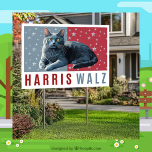 Cat Harris Walz 2024 Yard Sign