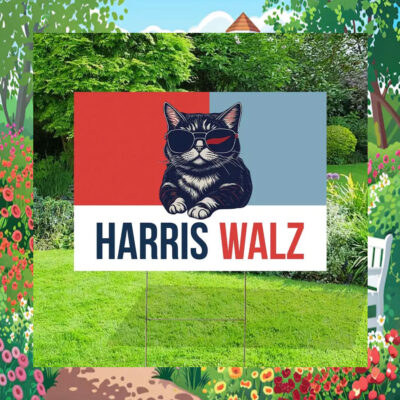 Cat Ladies For Harris Walz 2024 Election Yard Sign