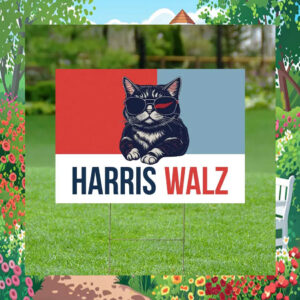 Cat Ladies For Harris Walz 2024 Election Yard Sign