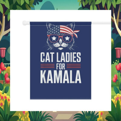 Cat Ladies For Kamala Flag