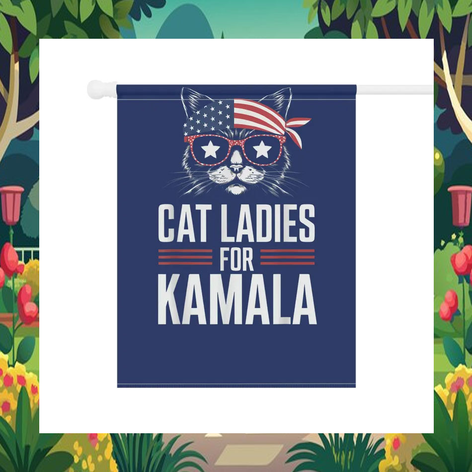Cat Ladies For Kamala Flag