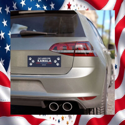 Cat Ladies For Kamala Harris 2024 Car Magnets