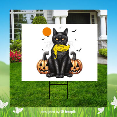 Cat Ladies Kamala Harris 2024 Halloween Yard Sign