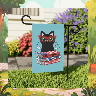Cat Ladies Library Workers for Kamala Harris Garden Flag