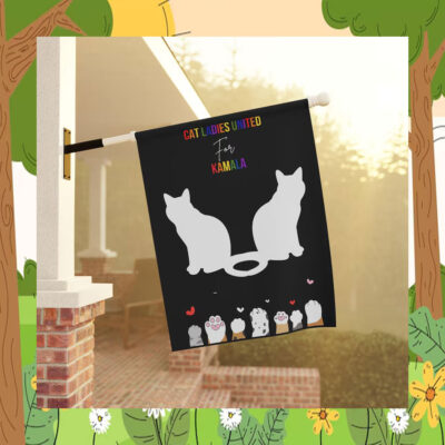 Cat Ladies United for Kamala Flag