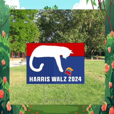 Cat Ladies for Harris Walz President Yard Signs 