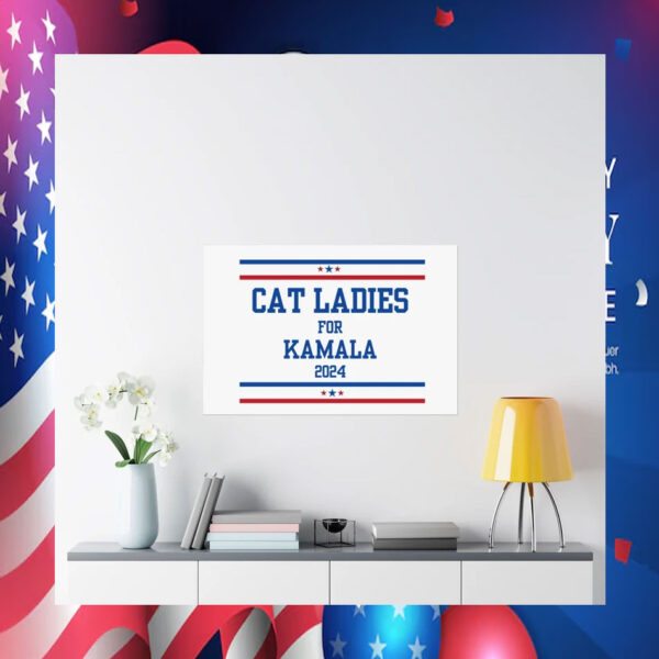 Cat Ladies for Kamala 2024 Democratic Poster