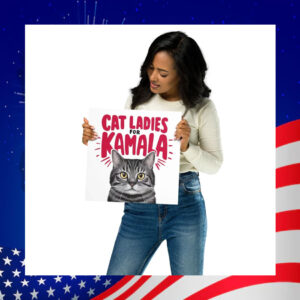 Cat Ladies for Kamala Election Poster