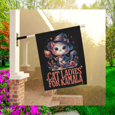 Cat Ladies for Kamala Harris House Flag