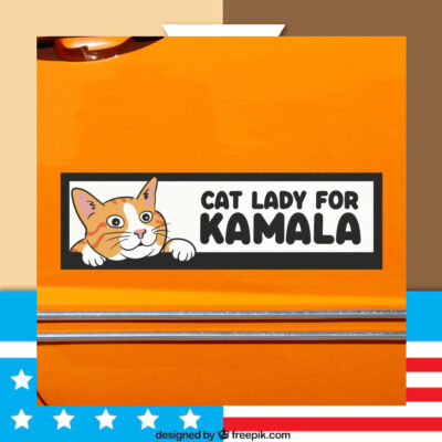 Cat Lady For Kamala Car Magnet