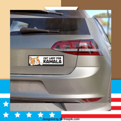 Cat Lady For Kamala Car Magnet