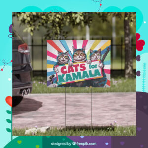 Cat Lady For Kamala Lawn Sign
